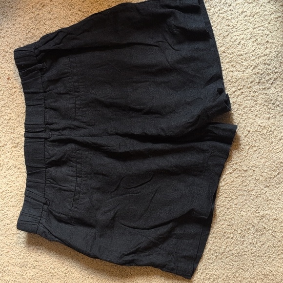 A New Day Black Linen Blend Loose Shorts Size 12 - Picture 4 of 4